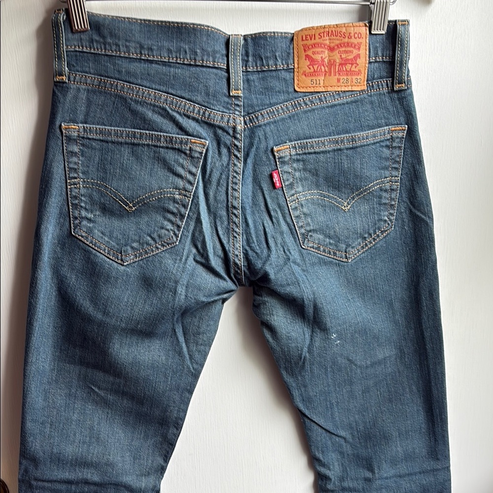 Levi’s Blue Straight-Leg Jeans with Regular Fit size Unisex 28x32 - Picture 3 of 11